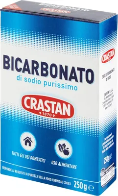 Produktbild von Crastan Bicarbonato di sodio purissimo reines Natriumbicarbonat für den Heimgebrauch und für Lebensmittel 250g