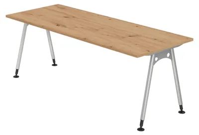 Produktbild von bümö Schreibtisch Serie-A - Nachbildung: Asteiche, Größe: 200 x 80 cm