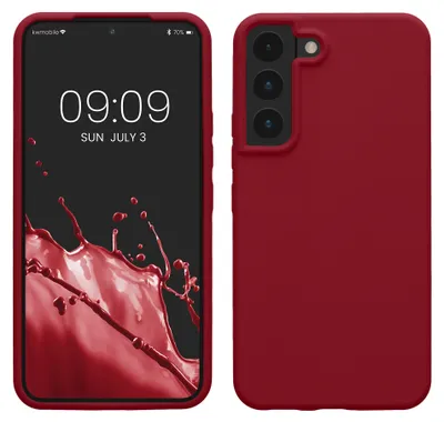 Produktbild von kwmobile Handyhülle für Samsung Galaxy S22 Hülle - Case Silikon - Kabelloses Laden - Schutzhülle Cover in Rhabarber Rot