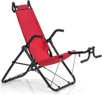 Produktbild von MAXXMEE Inversion Trainer Deluxe - Rower treningowy do ćwiczeń pleców, brzucha, tułowia i nóg - czerwony/czarny