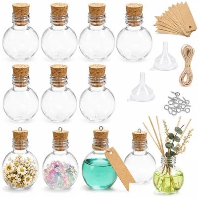 Produktbild von Mini Glasfläschchen mit Korken, 12 Stück, Reagenzglas, für die Küche