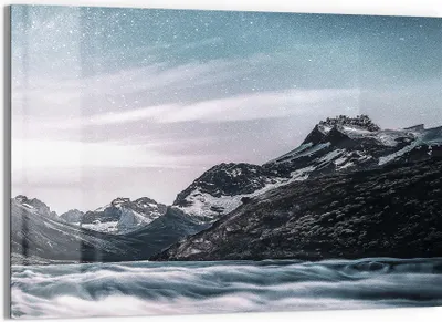 Produktbild von DEQORI Glasbild Echtglas 90x60 cm 'Fluss der Sterne' Wandbild Bild modern Deko