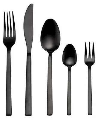 Produktbild von ECHTWERK Tafelbesteck Set Premium 30tlg PURE BLACK - Shiny, Farbe:Schwarz