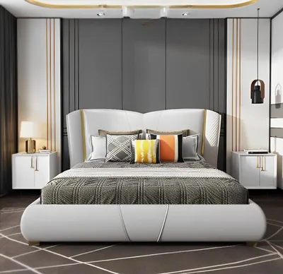 Produktbild von Bett Polster Design Luxus Doppel Hotel Betten Schlaf Zimmer Holz Möbel