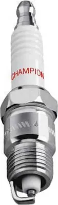 A close-up studio shot of a single spark plug.