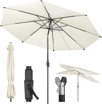 Produktbild von Sekey Sonnenschirm Ø350 cm Marktschirm mit Kurbel, UV-Schutz UPF50+, Kippbar, für Garten, Creme