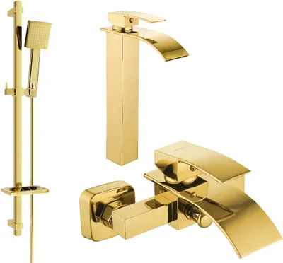 Produktbild von Mexen Aries DQ45 Badewannenset, Gold - 744813DQ45-50