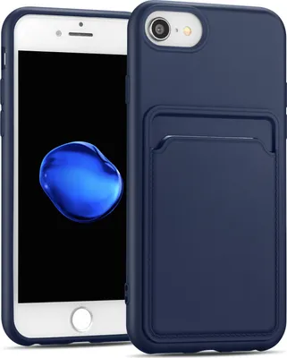 Immagine prodotto di Custodia per telefono cellulare per Apple iPhone 7 / 8 / SE 2 / SE 3 Cover Cover protettiva in silicone con slot per schede Slim Wallet Case, Blu