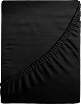 Produktbild von Softimi | Spannbettlaken Jersey 90x200 cm - Schwarz - 100% Baumwolle - Hochwertig und hypoallergen