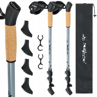 Produktbild von Nordic Walking Stöcke Faltbar, Verstellbar Teleskopisch 65-140 Cm Zum Trekking