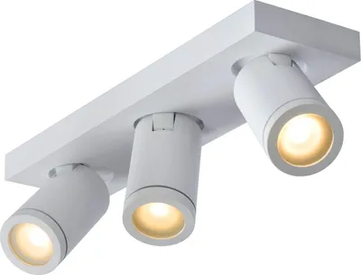 Produktbild von Badezimmerleuchte Aluminium GU10 IP44 verstellbar Weiß 3-flammig länglich warmweißes Licht 2200 K 320 lm