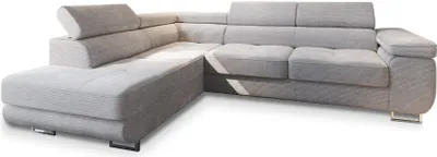 Produktbild von Masseno Ecksofa APIRO L-S mit Schlaffunktion L-Form, Sofa mit Bettkasten, Wohnzimmersofa, Couch, Soffa, Bettsofa, Couchgarnitur- Creme, POSO 100