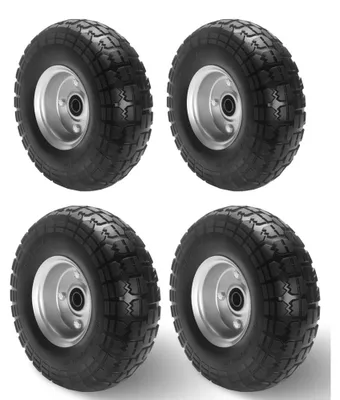 4 pannensichere Gummireifen 4.10/3.50-4, 10 Zoll, für Gartenwagen