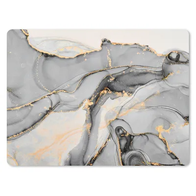 Produktbild von MuchoWow® Mauspad Mousepad Marmor - Gold - Grau 40x30 cm - Mousepads - Maus Mat - Pad - Mausunterlage - Anti Rutsch
