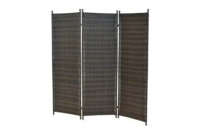 Produktbild von Merxx Paravent braun 183 x 183 cm - Stahl/Kunststoffgeflecht