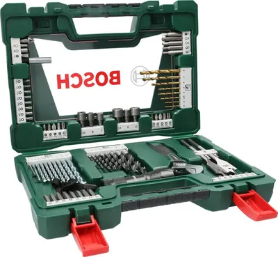 Produktbild von V-Line TiN-Bohrer- und Bit-Set, 83-teilig, mit Taschenlampe und Gabelschlüssel