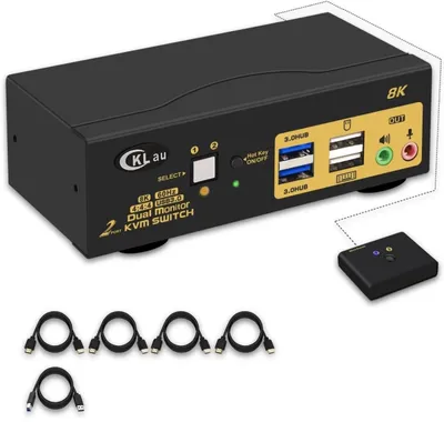 Immagine prodotto di Controller KVM 2x2 USB 3.0 HDMI 2.1, 8K a 60 Hz, 4K a 144 Hz CKLau