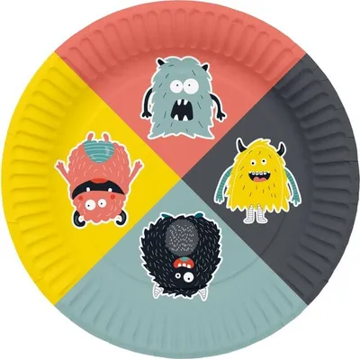 Produktbild von 8 Partyteller - Monster Party - Ø  ca. 23 cm