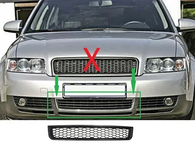 Für Audi A4 8E B6 ab 2001-2005 Stoßstange Waben Gitter Mitte MATT SCHWARZ in der Farbe SCHWARZ von Goingfast