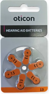 Produktbild von Oticon Hörgerätebatterien P13 (PR48) Orange, Zink-Luft-Technologie, 12 Stück