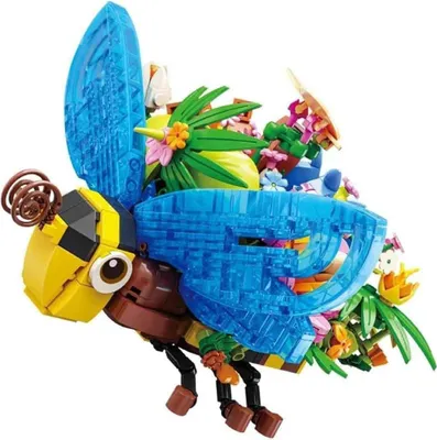Produktbild von Set mit Bausteinen „Insekten und Blumen“ 627 Teile Dekoration für den Schreibtisch Geschenk