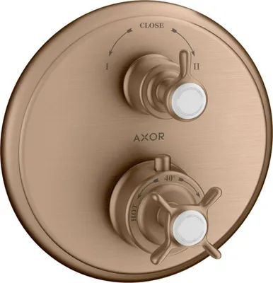 Image de hansgrohe AXOR Thermostat Montreux encastré avec vanne d'arrêt ou vanne de commutation, 16820310