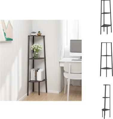 Produktbild von vidaXL Eckregal mit 3 Böden Schwarz 45,5x31,5x120 cm - Bücherregale & Bücherschränke
