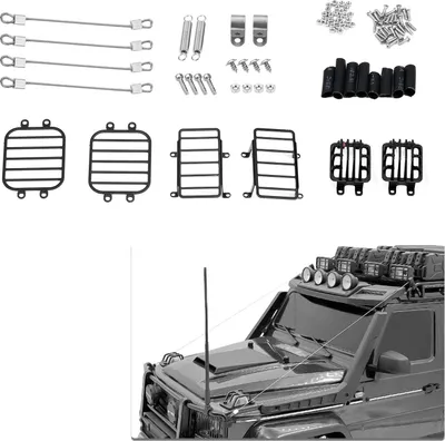 Zdjęcie produktu dla Osłona przedniego tylnego światła samochodu RC kompatybilna z TRX-4 TRX-6 4X4 6X6 G63 G500