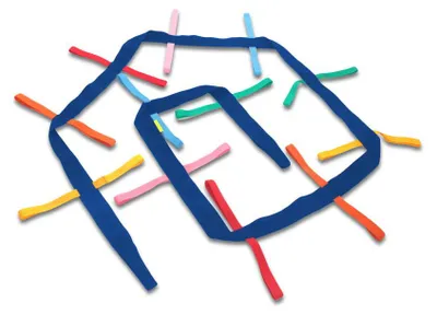 Produktbild von AKSON Laufseil Raupe Blau, 4,3 m für Kindergruppen