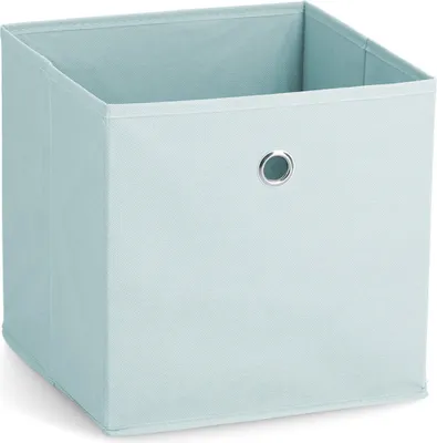 Image de ZELLER Boîte de rangement textile bleu clair 28x28x28cm