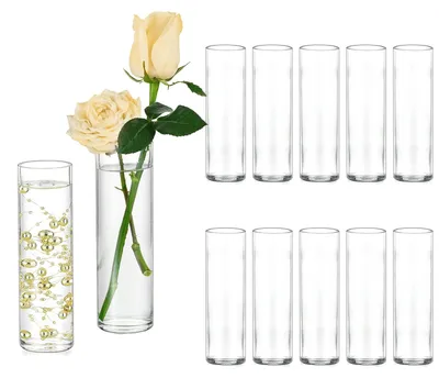 Productafbeelding van 12 Kleine Glasvasen met Knoppen - Perfect voor Tafeldecoratie