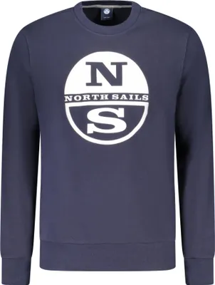 Produktbild von Stylisches Herren-Sweatshirt Blau - Langarm, Rundhals, Print-Design