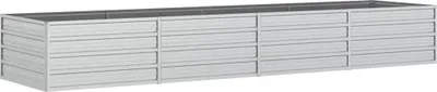 Image de vidaXL Lit surélevé de jardin 320x80x45 cm Acier galvanisé argenté
