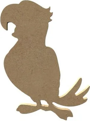 Image de Perroquet en bois MDF pour décoration - 15 cm