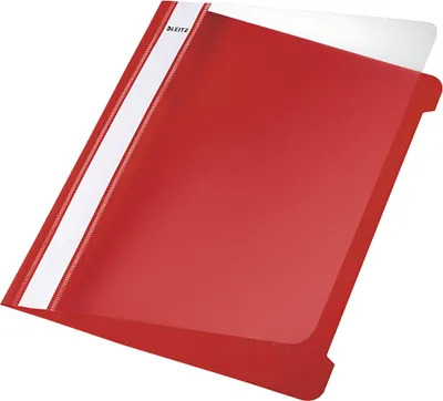 Zdjęcie produktu dla Segregator Leitz 4197-00-25 4197 - A5, długie pole do etykietowania, folia PP, czerwony