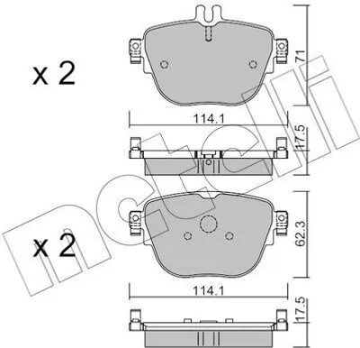 Produktbild von METELLI Bremsbeläge Satz Hinten Bremsklötze passend für MERCEDES-BENZ E-Klasse Limousine (W213) 22-1137-0