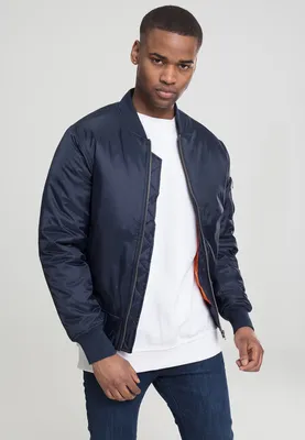 Image de Blouson aviateur Bunda Urban Classics Basic, bleu marine - XXL