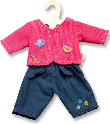 Zdjęcie produktu dla Kurtka dla lalek z dżinsami, 1 zestaw, różne elementy, rozmiar 28-35 cm