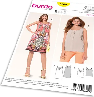 Obrázek produktu pro Střih Burda 6969 - Tílkové šaty na ramínka, tílko