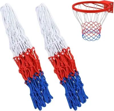 Produktbild von 2 Stück strapazierfähiges Basketballnetz aus Nylon, Basketballkorbnetz für den Außenbereich, geeignet für Schulspielplätze, Outdoor- und Indoor-Sportarten