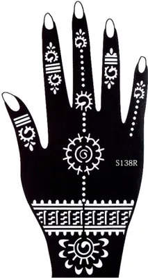 Produktbild von Henna Tattoo Schablone für die Rechte Hand
