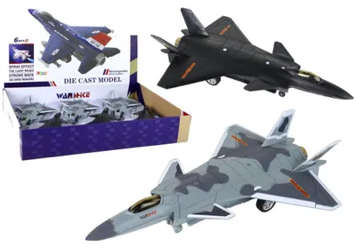 Produktbild von Lean Toys Modell eines Flugzeugs mit Reibungsantrieb, schwarz oder grau