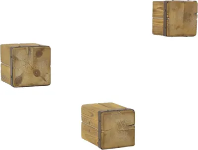 Produktbild von Wandregal 3er-Set aus Tannenholz Naturfarben