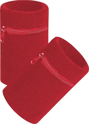 Obrázok produktu pre Arowell Prémiový potný pásik s vreckom a zipsom – 12 x 8 cm – červený – balenie po 2 kusoch