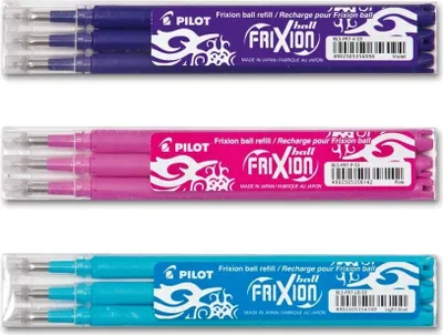 Produktbild von Pilot Frixion Ball Ersatzminen 0.7 violett, pink, hellblau - 9er-Set