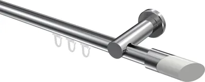 Produktbild von Interdeco Innenlaufstange / Gardinenstange mit Innenlauf Chrom, Typ Platon Verano (Schräge Bicolor), 20 mm Ø 1-läufig, 540 cm