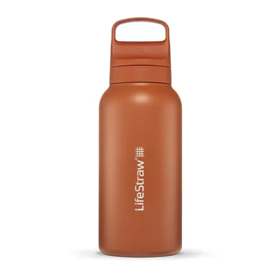 Zdjęcie produktu dla LifeStraw butelka filtrująca Go 2.0 Kyoto Orange izolowana stal nierdzewna 1 litr pomarańczowy
