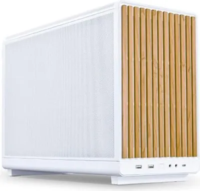 Produktbild von Lian Li A3-mATX, Micro Tower, PC, Weiß, Holz, micro ATX, Micro-ITX, Stahl, Gehärtetes Glas, 16,5 cm