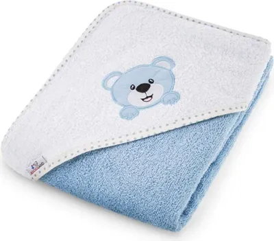 Obrázok produktu pre Uterák s kapucňou Medvedík 100x100 cm Modrá / Bocioland