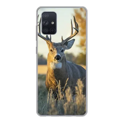 Produktbild von MuchoWow® Handyhülle Schutzhülle Hülle für Samsung Galaxy A51 Hirsche - Gras - Herbst - Geweih - Natur - Tiere Silikon Softcase Handy Hülle - Schutzabdeckung
